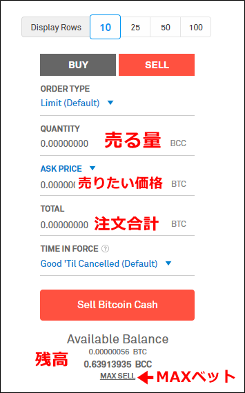 Bittrex,売り方,売れない,キャンセル,方法